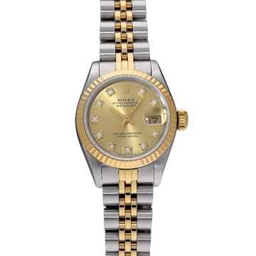 ロレックス デイトジャスト 69173G シャンパン/ダイヤモンド レディース 時計 【中古】【wristwatch】
