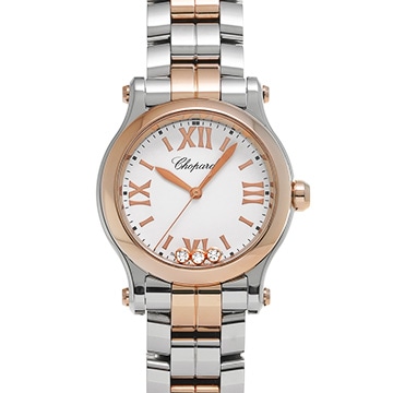 ショパール ハッピースポーツ 278590-3011 ホワイト レディース 時計 【中古】【wristwatch】