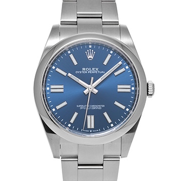 ロレックス オイスターパーペチュアル 41 124300 ブライトブルー メンズ 時計 【中古】【wristwatch】