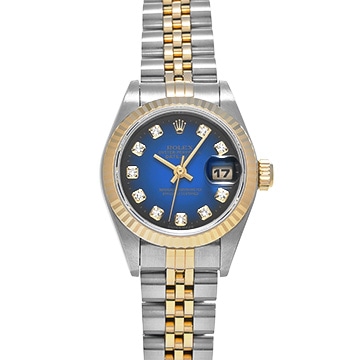 ロレックス デイトジャスト 69173G ブルー・グラデーション/ダイヤモンド レディース 時計 【中古】【wristwatch】