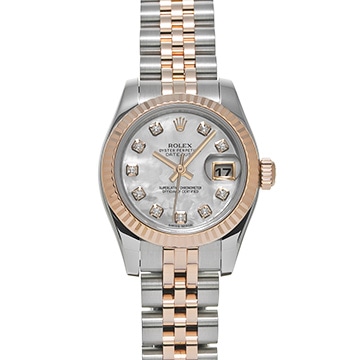 ロレックス デイトジャスト 179171G ホワイトシェル/ダイヤモンド レディース 時計 【中古】【wristwatch】