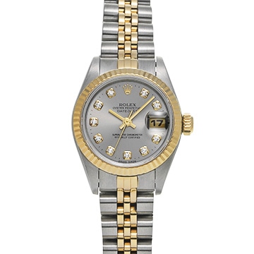 ロレックス デイトジャスト 69173G グレー/ダイヤモンド レディース 時計 【中古】【wristwatch】