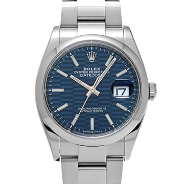 ロレックス デイトジャスト 36 126200 ブライトブルー フルーテッドモチーフ メンズ 時計 【中古】【wristwatch】