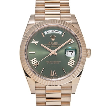 ロレックス デイデイト 40 228235 オリーブグリーン/エバーローズゴールド メンズ 時計 【中古】【wristwatch】