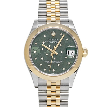 ロレックス デイトジャスト 31 278243 オリーブグリーン フローラルモチーフ/ダイヤモンド ユニセックス 時計 【中古】【wristwatch】