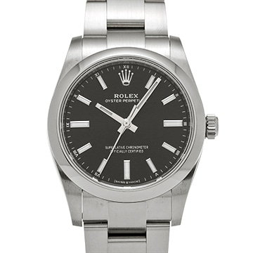 ロレックス オイスターパーペチュアル 34 124200 ブライトブラック ユニセックス 時計 【中古】【wristwatch】