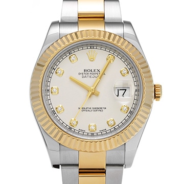 ロレックス デイトジャストII 116333G アイボリー/ダイヤモンド メンズ 時計 【中古】【wristwatch】