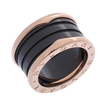 ブルガリ B-ZERO1 リング #51 ゴールド AN855563 K18ピンクゴールド PG/ブラックセラミック ユニセックス ジュエリー 【中古】【jewelry】