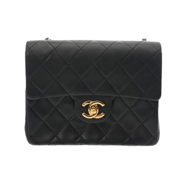 シャネル マトラッセ ミニフラップバッグ 17 ブラック/ゴールド金具 A01115 ラムスキン レディース バッグ 【中古】【bag】