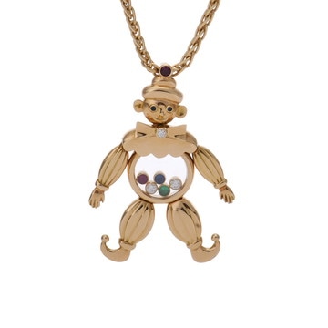 ショパール ハッピーダイヤ ピエロ ネックレス ゴールド 79/4674-20 K18イエローゴールド YG レディース ジュエリー 【中古】【jewelry】