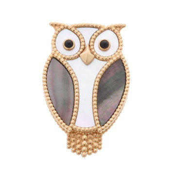 ヴァン クリーフ&アーペル ラッキー アニマルズ アウル クリップ ゴールド VCARP2AV00 K18イエローゴールド YG レディース ジュエリー 【中古】【jewelry】