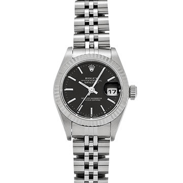 ロレックス デイトジャスト 79174 ブラック レディース 時計 【中古】【wristwatch】