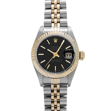 ロレックス デイトジャスト 69173 ブラック レディース 時計 【中古】【wristwatch】
