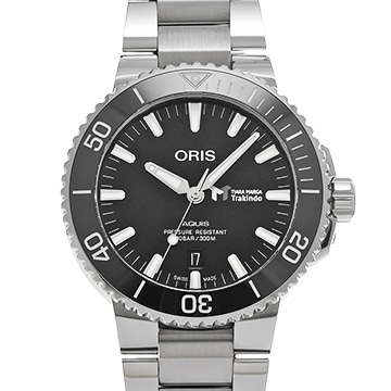 オリス アクイス デイト 01 733 7730 4134 ブラック メンズ 時計 【中古】【wristwatch】