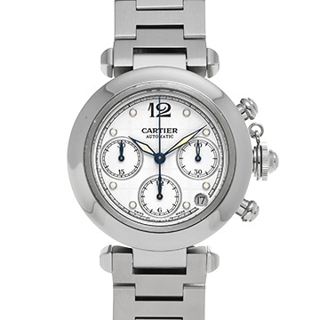 カルティエ パシャC クロノグラフ W31039M7 ホワイト ユニセックス 時計 【中古】【wristwatch】