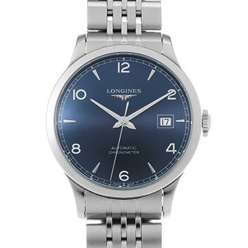 ロンジン レコード L2.820.4.96.6 ブルー メンズ 時計 【中古】【wristwatch】