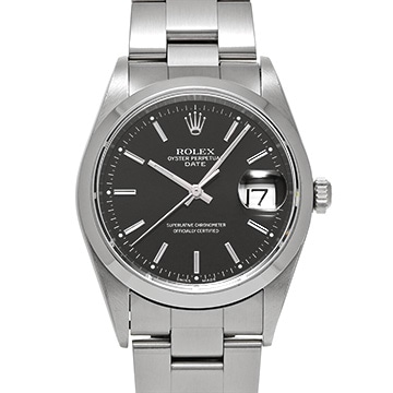 ロレックス オイスターパーペチュアル デイト 15200 ブラック メンズ 時計 【中古】【wristwatch】
