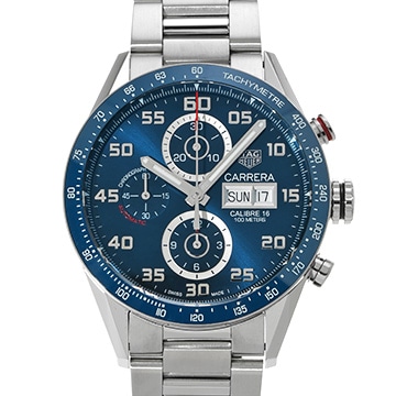 タグ ホイヤー カレラ キャリバー16 クロノグラフ デイデイト CV2A1V.BA0738 ブルー メンズ 時計 【中古】【wristwatch】