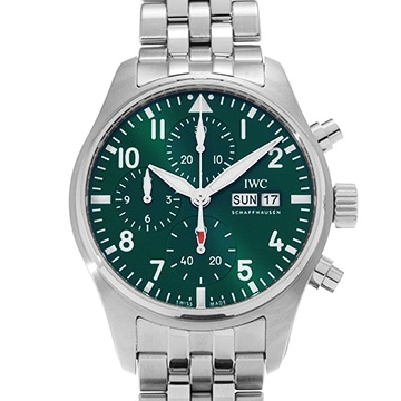 IWC パイロットウォッチ クロノグラフ 41 IW388104 グリーン メンズ 時計 【中古】【wristwatch】