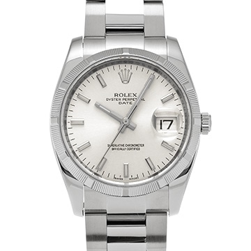 ロレックス オイスターパーペチュアル デイト 115210 シルバー メンズ 時計 【中古】【wristwatch】