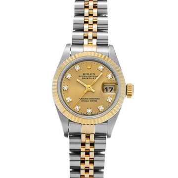 ロレックス デイトジャスト 69173G シャンパン/ダイヤモンド レディース 時計 【中古】【wristwatch】