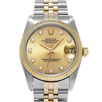 ロレックス デイトジャスト 68273G シャンパン/ダイヤモンド ユニセックス 時計 【中古】【wristwatch】