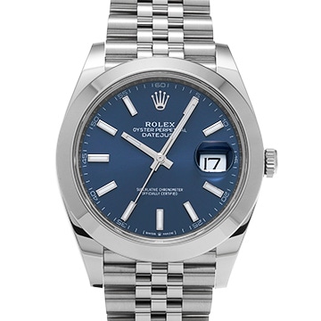 ロレックス デイトジャスト 41 126300 ブライトブルー メンズ 時計 【中古】【wristwatch】