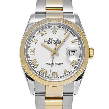 ロレックス デイトジャスト 36 126233 ホワイト メンズ 時計 【中古】【wristwatch】