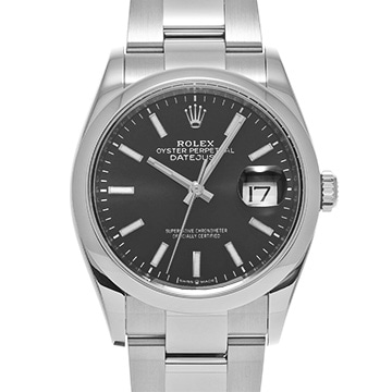 ロレックス デイトジャスト 36 126200 ブライトブラック メンズ 時計 【中古】【wristwatch】