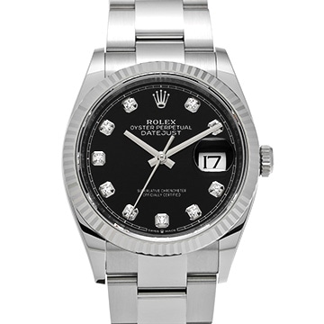 ロレックス デイトジャスト 36 126234G ブライトブラック/ダイヤモンド メンズ 時計 【新品】【wristwatch】