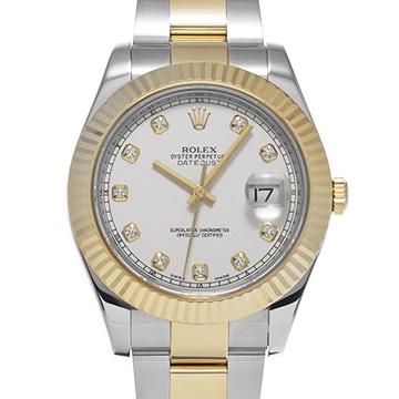 ロレックス デイトジャストII 116333G アイボリー/ダイヤモンド メンズ 時計 【中古】【wristwatch】