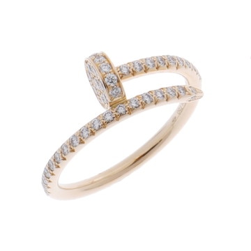 カルティエ ジュストアンクルリング SM #50 セミパヴェ ゴールド K18ピンクゴールド PG ユニセックス ジュエリー 【中古】【jewelry】