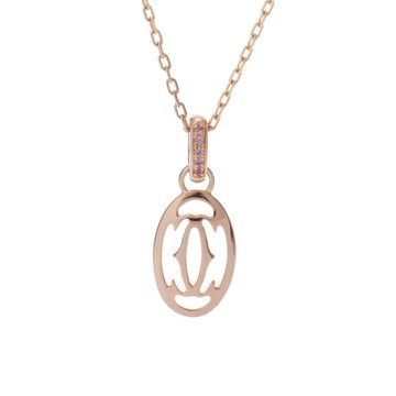 カルティエ ロゴドゥーブルC ネックレス ゴールド K18ピンクゴールド PG レディース ジュエリー 【中古】【jewelry】