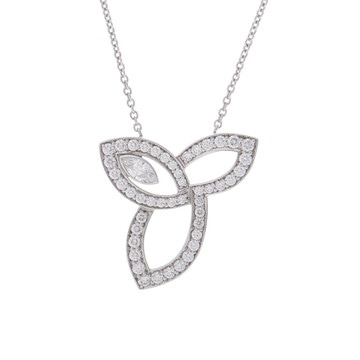 ハリー ウィンストン リリークラスター ネックレス  シルバー PEDPMQRFLC Pt950プラチナ レディース ジュエリー 【中古】【jewelry】