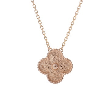 ヴァン クリーフ&アーペル ヴィンテージアルハンブラ ネックレス  ゴールド K18ピンクゴールド PG レディース ジュエリー 【中古】【jewelry】