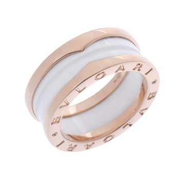 ブルガリ B-ZERO1 リング #52 ゴールド K18ピンクゴールド PG/ホワイトセラミック レディース ジュエリー 【中古】【jewelry】