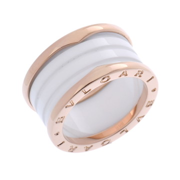 ブルガリ B-ZERO1 リング #56 ゴールド K18ピンクゴールド PG/ホワイトセラミック レディース ジュエリー 【中古】【jewelry】