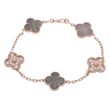 ヴァン クリーフ&アーペル ヴィンテージアルハンブラ ブレスレット 5P ゴールド VCARP2R100 K18ピンクゴールド PG レディース ジュエリー 【中古】【jewelry】