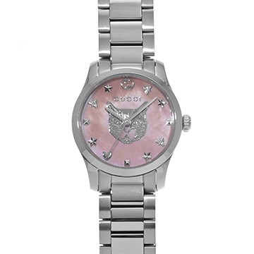 グッチ Gタイムレス YA1265013 ピンクシェル レディース 時計 【中古】【wristwatch】