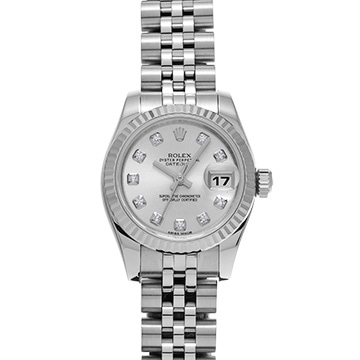 ロレックス デイトジャスト 179174G シルバー/ダイヤモンド レディース 時計 【中古】【wristwatch】