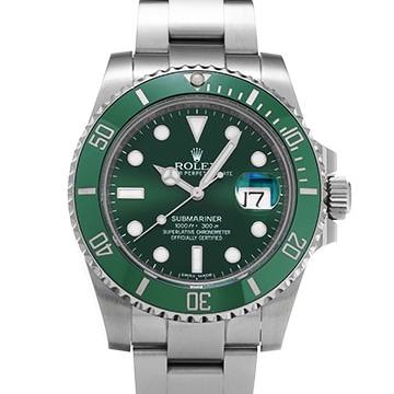 ロレックス サブマリーナ デイト 116610LV グリーン メンズ 時計 【中古】【wristwatch】