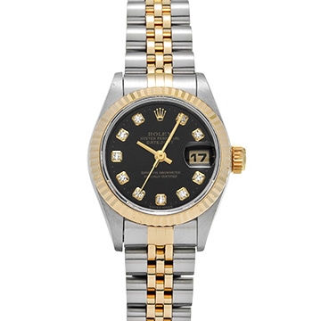 ロレックス デイトジャスト 69173G ブラック/ダイヤモンド レディース 時計 【中古】【wristwatch】