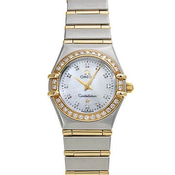 オメガ コンステレーション ミニ クォーツ 1267.75 ホワイトシェル/ダイヤモンド レディース 時計 【中古】【wristwatch】