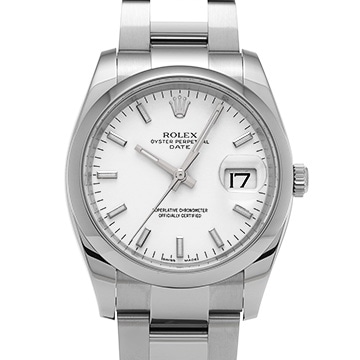 ロレックス オイスターパーペチュアル デイト 115200 ホワイト メンズ 時計 【中古】【wristwatch】