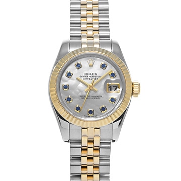 ロレックス デイトジャスト 179173NGS ホワイトシェル/サファイア レディース 時計 【中古】【wristwatch】