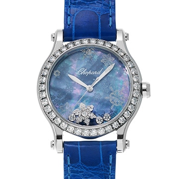 ショパール ハッピースノーフレーク 278578-3001 ブルーシェル/ダイヤモンド レディース 時計 【中古】【wristwatch】