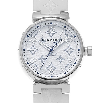 ルイ ヴィトン タンブール モノグラム QA114Z ホワイト レディース 時計 【中古】【wristwatch】