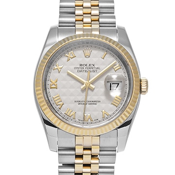 ロレックス デイトジャスト 116233 アイボリーピラミッド メンズ 時計 【中古】【wristwatch】