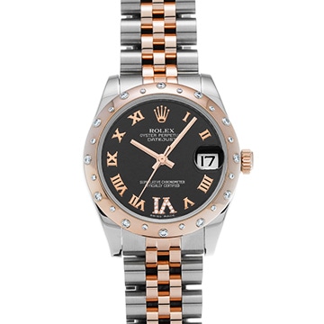 ロレックス デイトジャスト 31 178341 ブラック/ダイヤモンド ユニセックス 時計 【中古】【wristwatch】