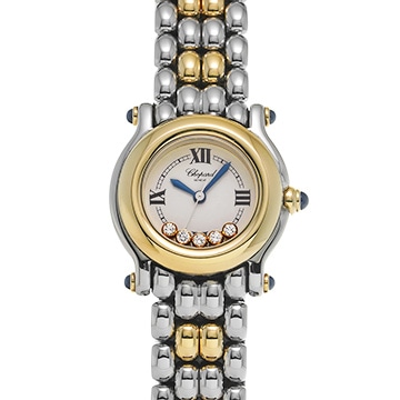 ショパール ハッピースポーツ 27/8256-23 ホワイト/ダイヤモンド レディース 時計 【中古】【wristwatch】